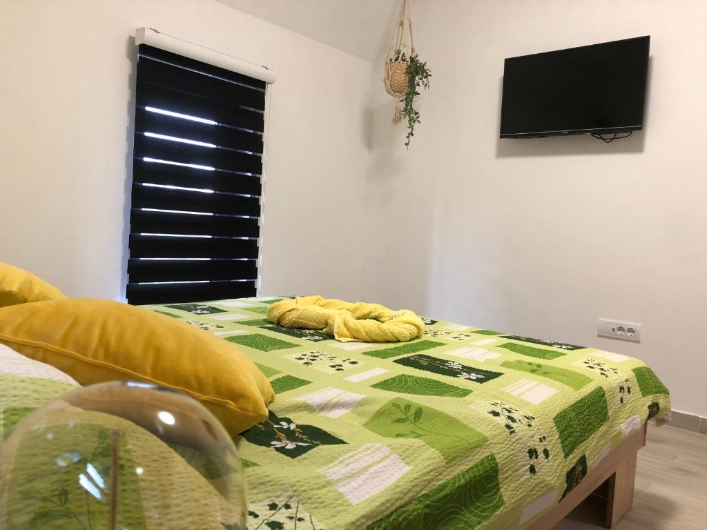 Postel nebo postele na pokoji v ubytování Masha Apartment