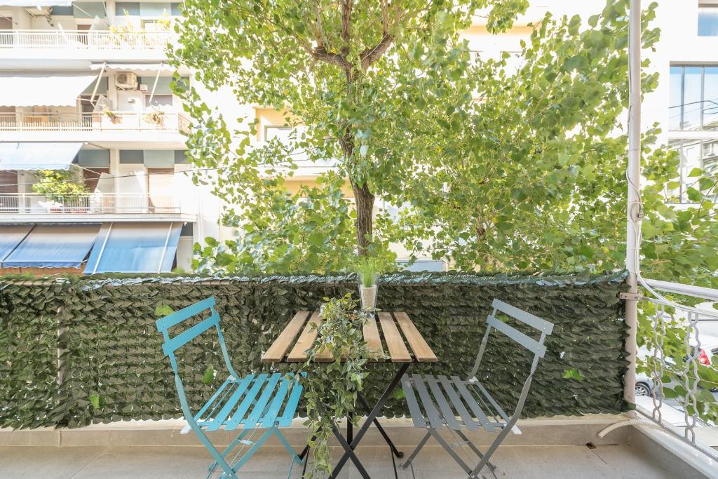 A balcony or terrace at Athens Bright Suite by CloudKeys