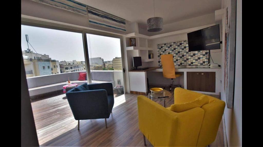 Posezení v ubytování Riviera Penthouse