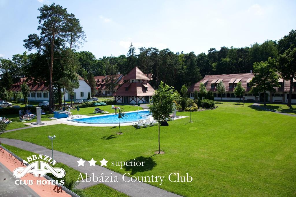 an aerial view of a park with a swimming pool at Abbazia Country Club in Nemesnép