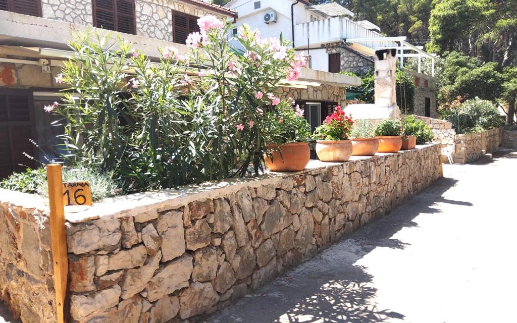 Vonkajšia záhrada v ubytovaní Stone Villa Hvar Ana Nikola Beach Park and Sea View