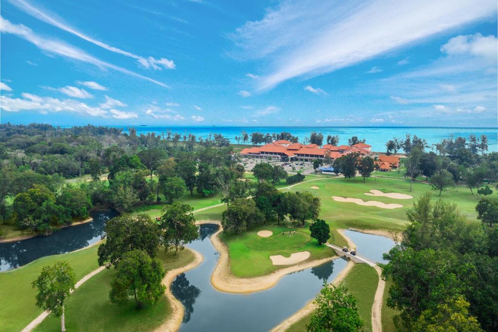 an aerial view of the golf course at the resort at Villea Rompin Resort & Golf in Kuala Rompin