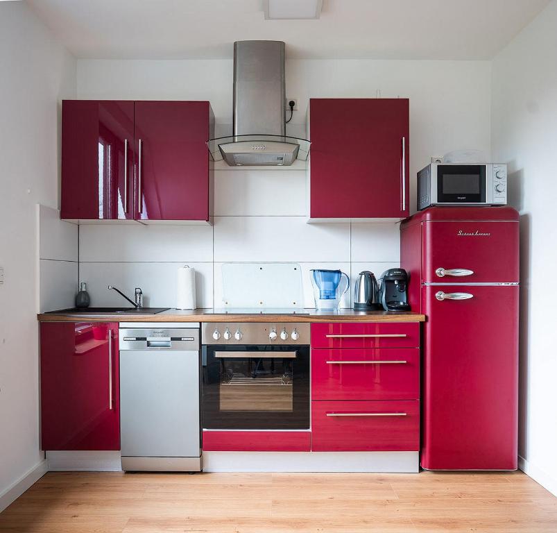 Kuchyň nebo kuchyňský kout v ubytování Best View 2 Room Apartment
