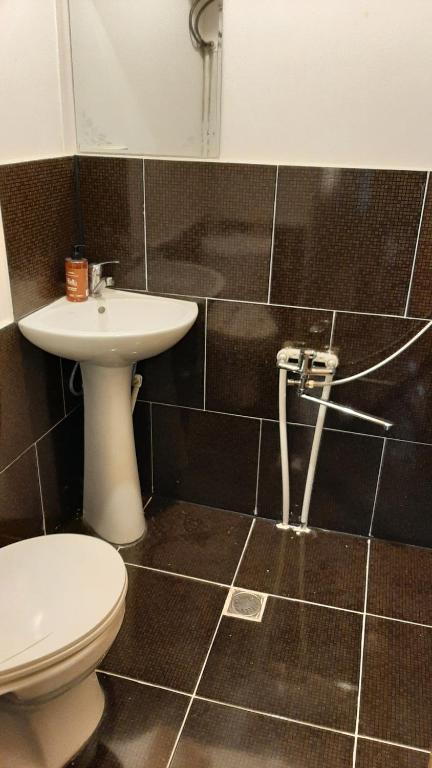 Koupelna v ubytování Guesthouse SVANURI SAKHLI