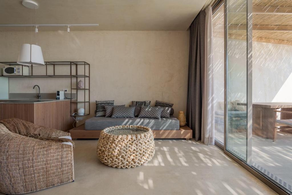 Posezení v ubytování Altera cave villas