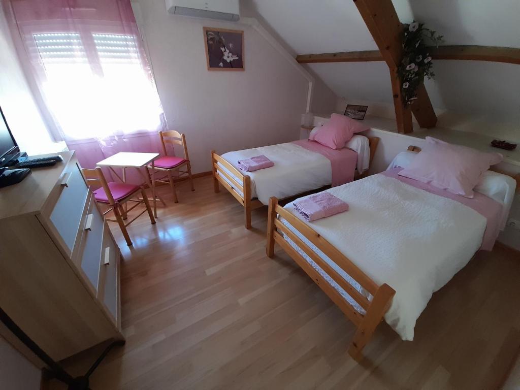 Postel nebo postele na pokoji v ubytování Ferme de Laprade