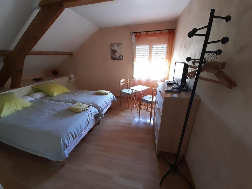 Postel nebo postele na pokoji v ubytování Ferme de Laprade