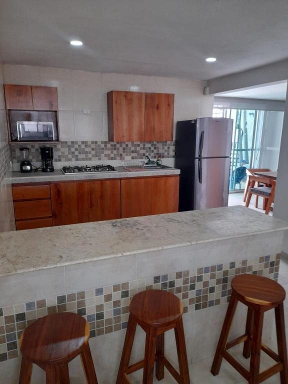 Kuchyň nebo kuchyňský kout v ubytování Casa con alberca en el centro de Puerto Progreso