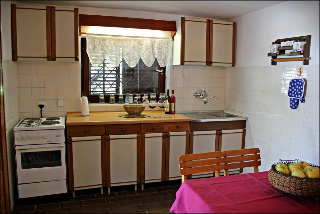 Kuchyň nebo kuchyňský kout v ubytování Accommodation Tomcuk