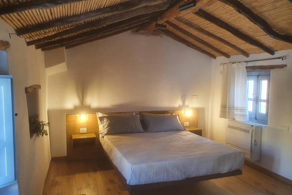 1 dormitorio con 1 cama grande en una habitación en Casetta da scoprire a due passi dal centro en Tortolì