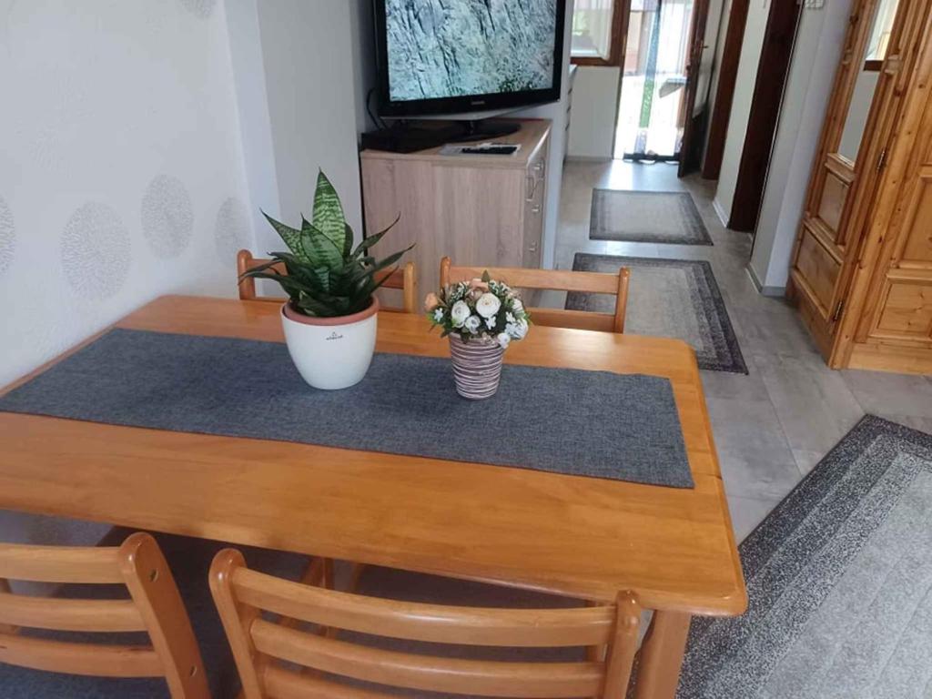 Televízia a/alebo spoločenská miestnosť v ubytovaní Holiday home Balatonkeresztur 12