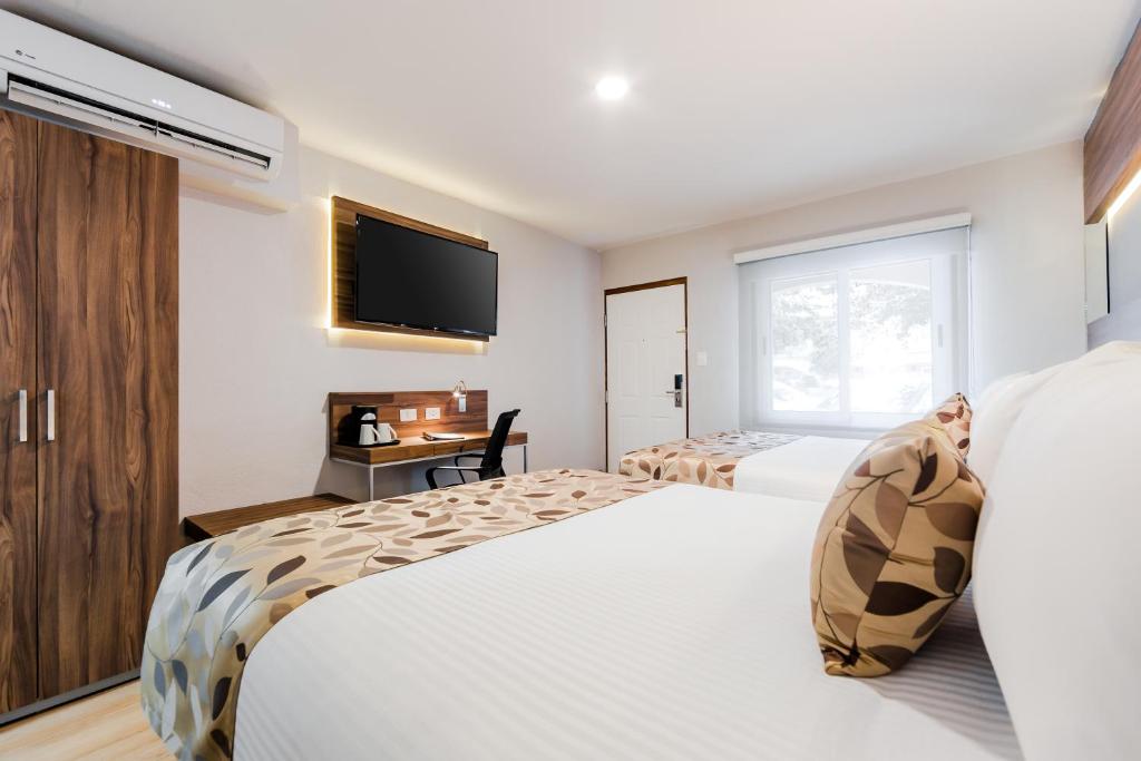 Postel nebo postele na pokoji v ubytování Sleep Inn Monterrey Norte