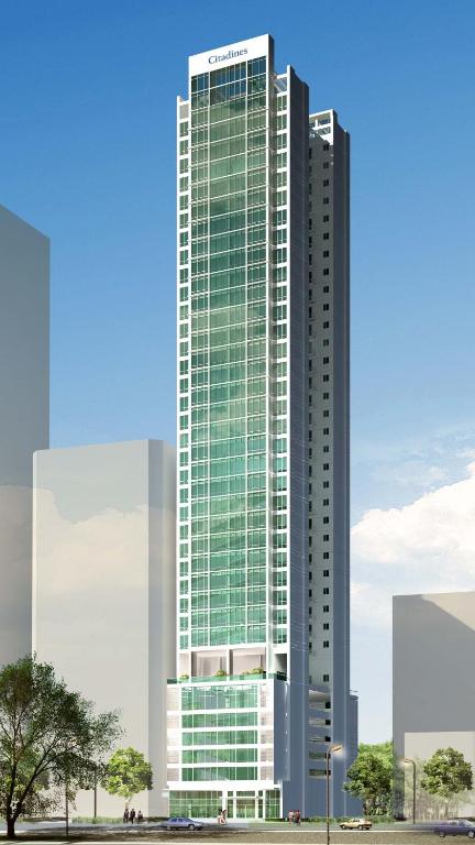a rendering of a tall glass building at Citadines Salcedo Makati in Manila