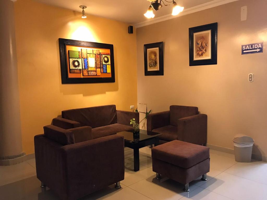 Posezení v ubytování Hostal Bellagio