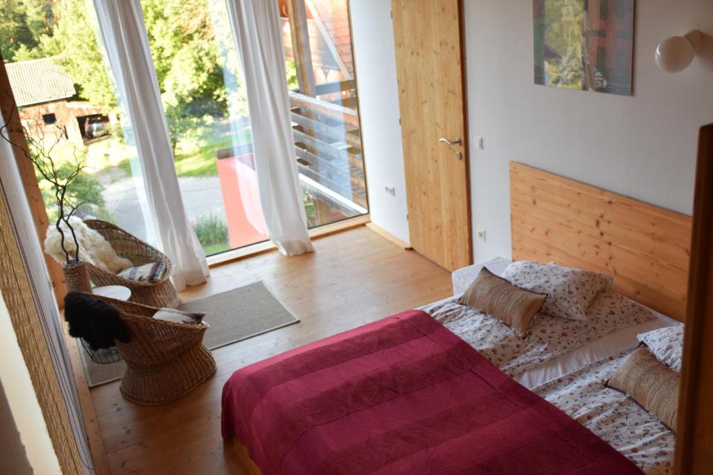 Postel nebo postele na pokoji v ubytování Forstbauer