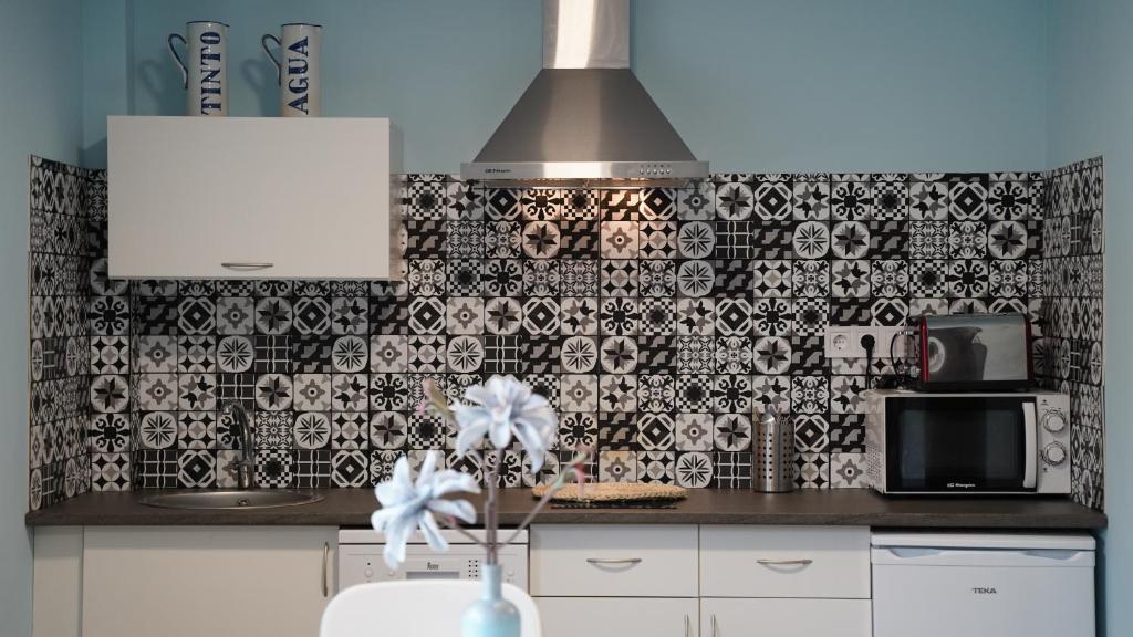 Kuchyň nebo kuchyňský kout v ubytování Apartamentos Rurales Sobremazas