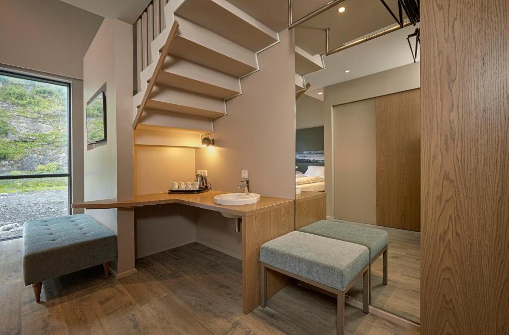 Voodi või voodid majutusasutuse Hotel Vík í Mýrdal toas