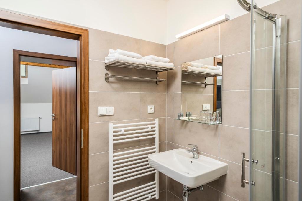 Koupelna v ubytování APARTMÁNY VILA LIBĚNA