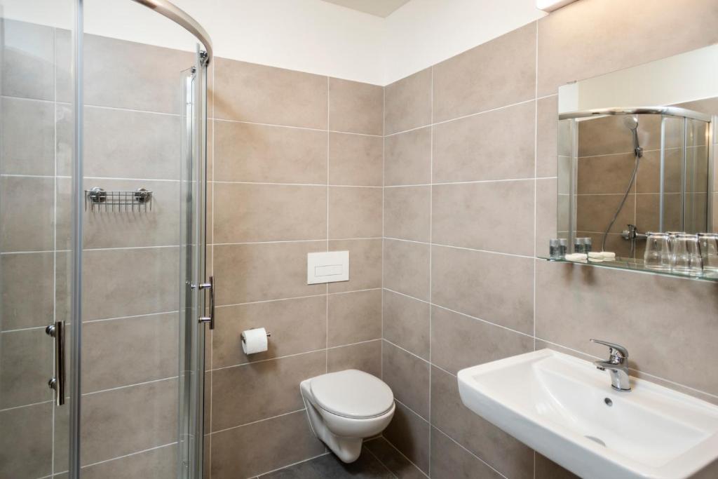 Koupelna v ubytování APARTMÁNY VILA LIBĚNA