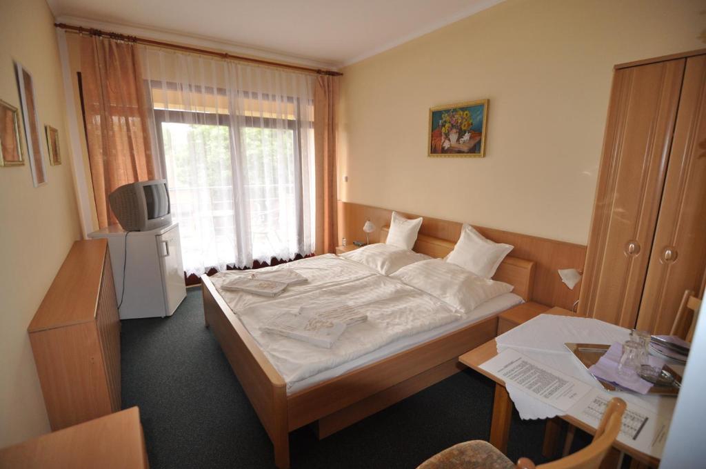 Postel nebo postele na pokoji v ubytování Hotel Átrium