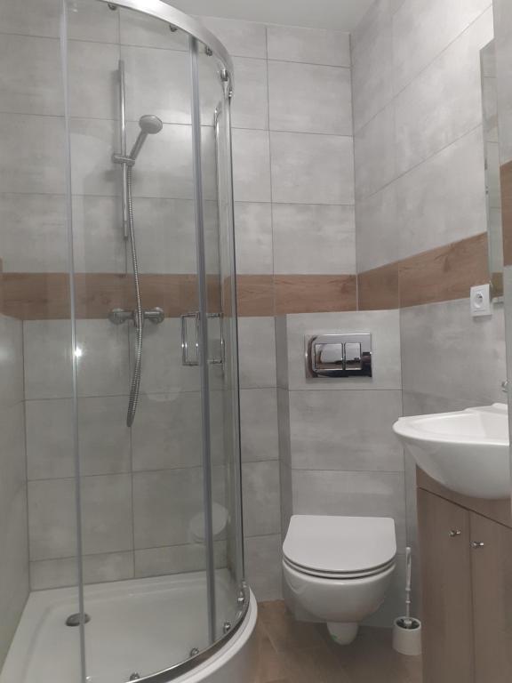 Kúpeľňa v ubytovaní APARTAMENTY CENTRUM PIŁSUDSKIEGO