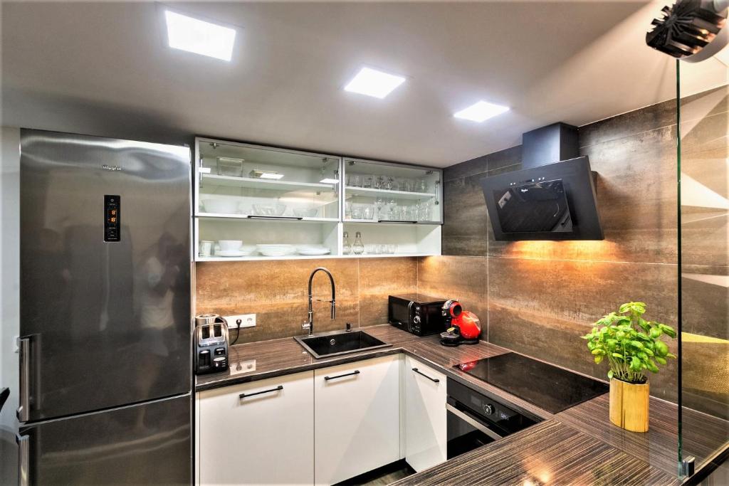 Kuchyňa alebo kuchynka v ubytovaní Goldcentral Apartment Art B6