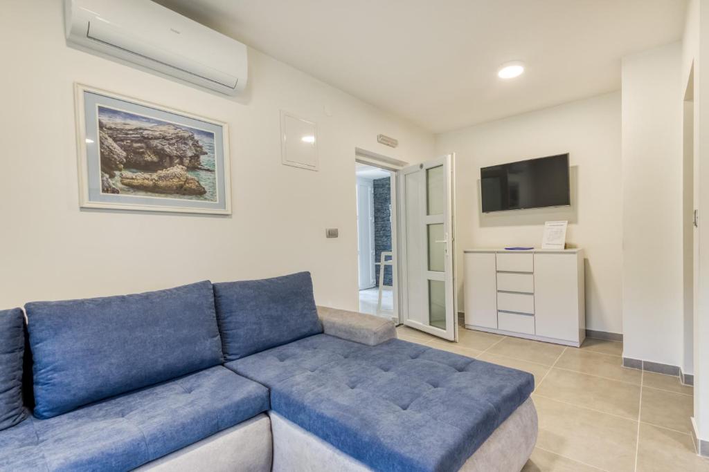 Televízia a/alebo spoločenská miestnosť v ubytovaní Apartmani Leptir
