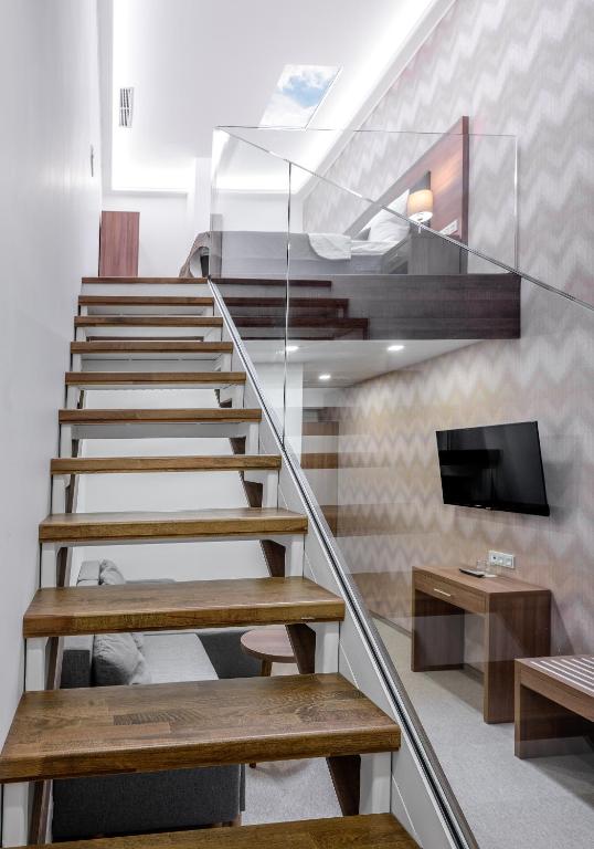 TV a/nebo společenská místnost v ubytování Hotel Prague Star