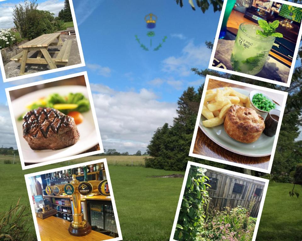 a collage of pictures of food and drinks at The Crossings in Carlisle