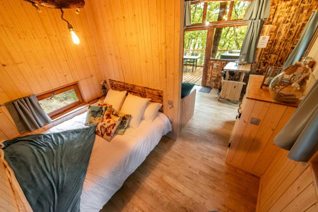 Posezení v ubytování Nid'en'Ô cabanes et spa Lot et Dordogne
