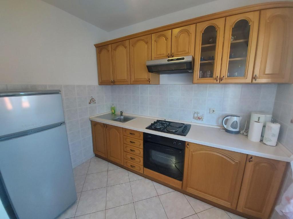 Kuchyň nebo kuchyňský kout v ubytování Apartments Elizabeta
