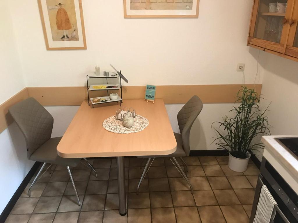 Kuchyň nebo kuchyňský kout v ubytování Ferienwohnung Stork