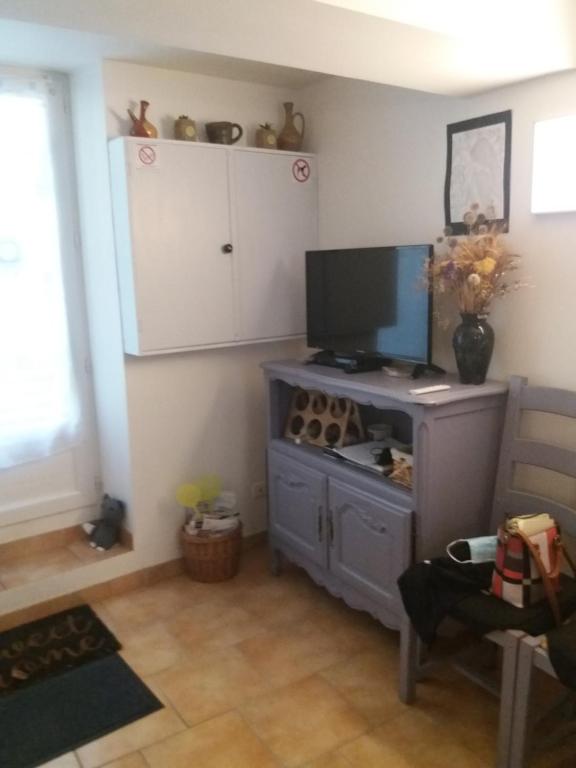 TV a/nebo společenská místnost v ubytování Gîte de Claire