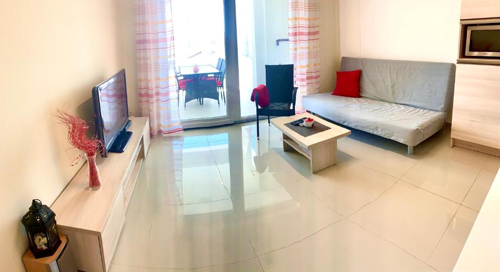 Televízia a/alebo spoločenská miestnosť v ubytovaní Apartment Lucie 4