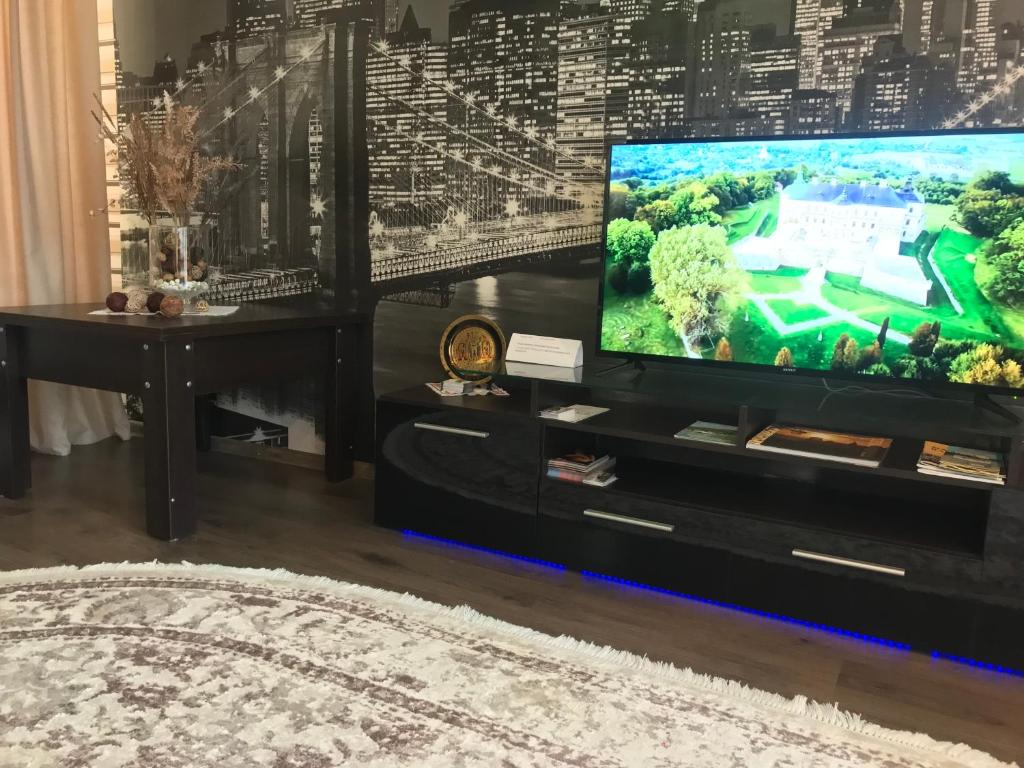 Televízia a/alebo spoločenská miestnosť v ubytovaní Чудова квартирка в Камʼянці -Подільському