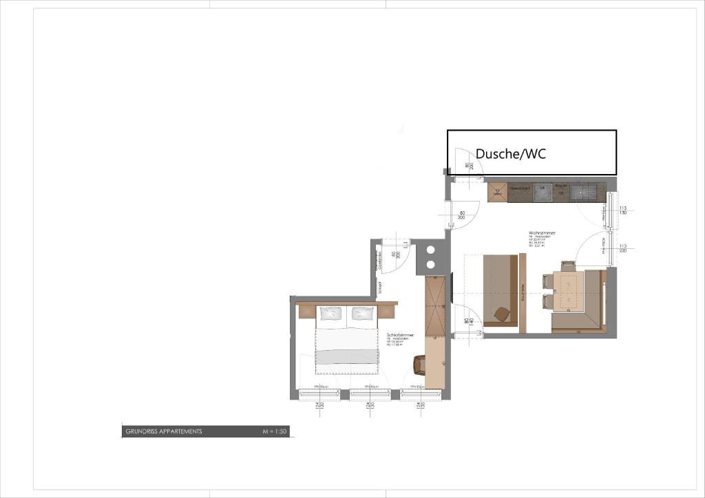 Půdorys ubytování Bauernhof - Appartement beim Zefferer