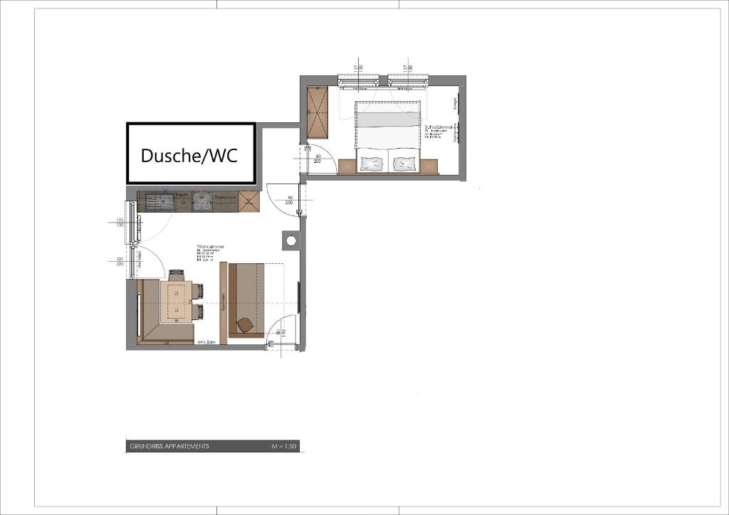Půdorys ubytování Bauernhof - Appartement beim Zefferer