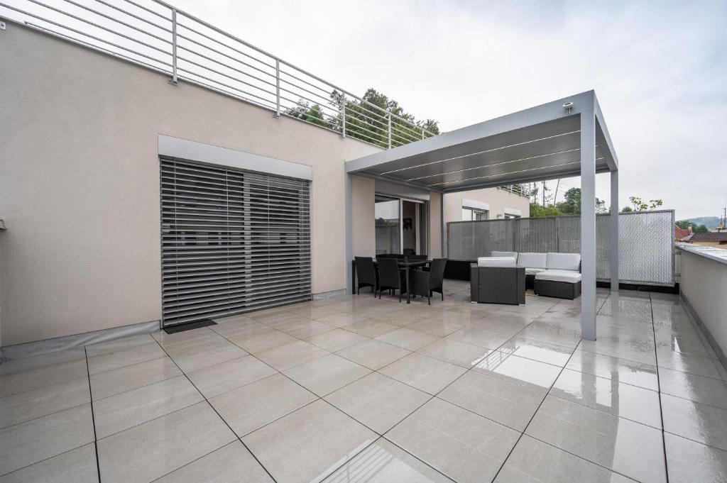 Balkon lub taras w obiekcie Apartmány Kaskády Luhačovice