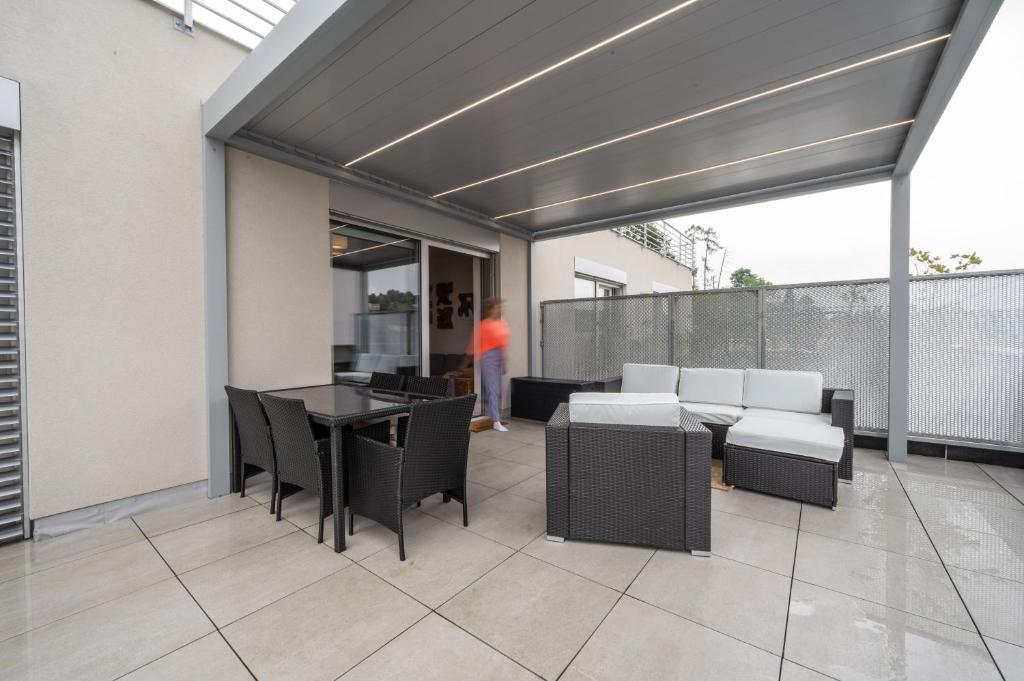Balkon lub taras w obiekcie Apartmány Kaskády Luhačovice