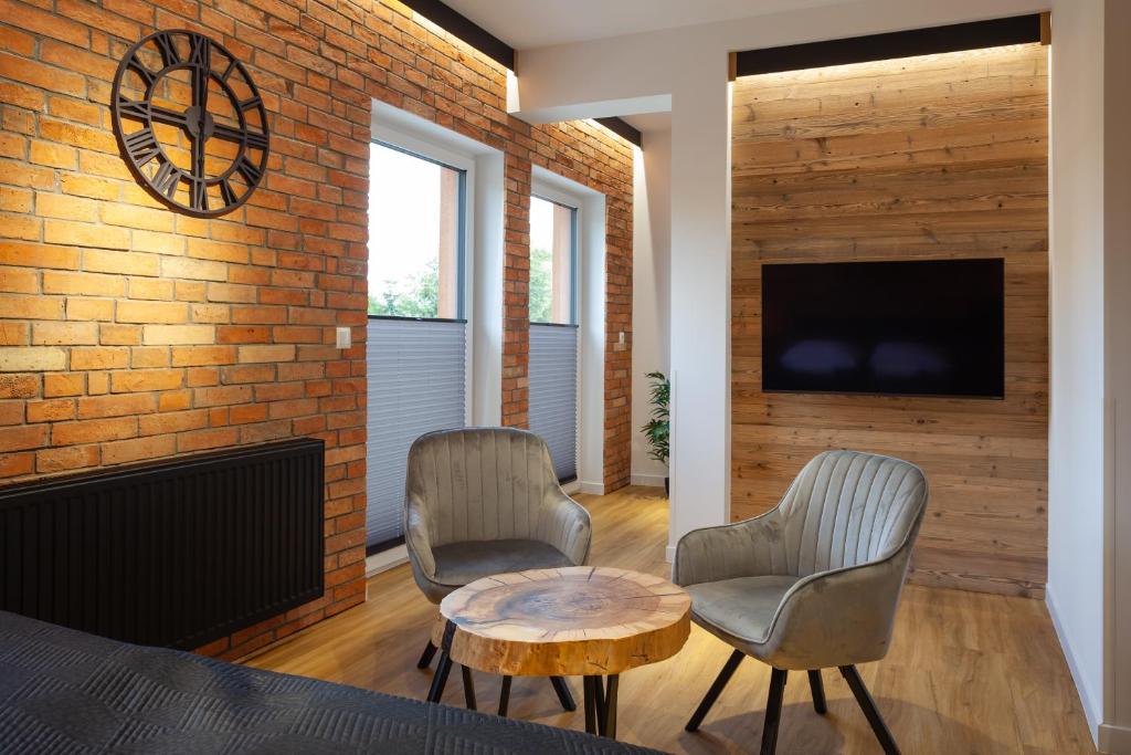 TV a/nebo společenská místnost v ubytování Apartament City Center Modern Loft 2 - bezpłatny parking