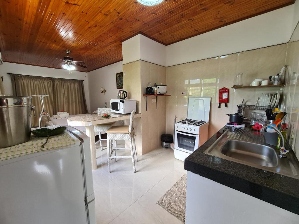 Kuchyň nebo kuchyňský kout v ubytování Tourterelle Holiday Home