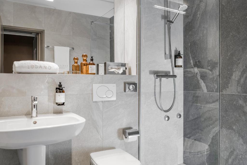 Koupelna v ubytování Hotel Admiral Lugano