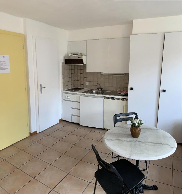 Kuchyň nebo kuchyňský kout v ubytování Residence Vue Chateau
