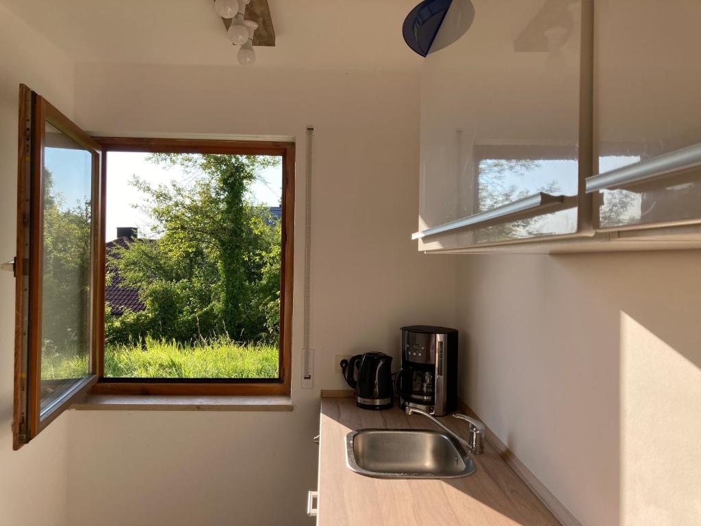 Kuchyň nebo kuchyňský kout v ubytování Ferienwohnung Panorama