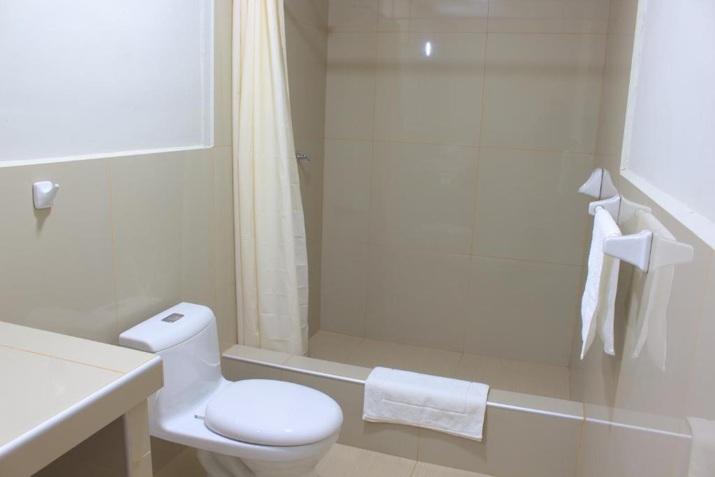 Koupelna v ubytování Hotel Villarma