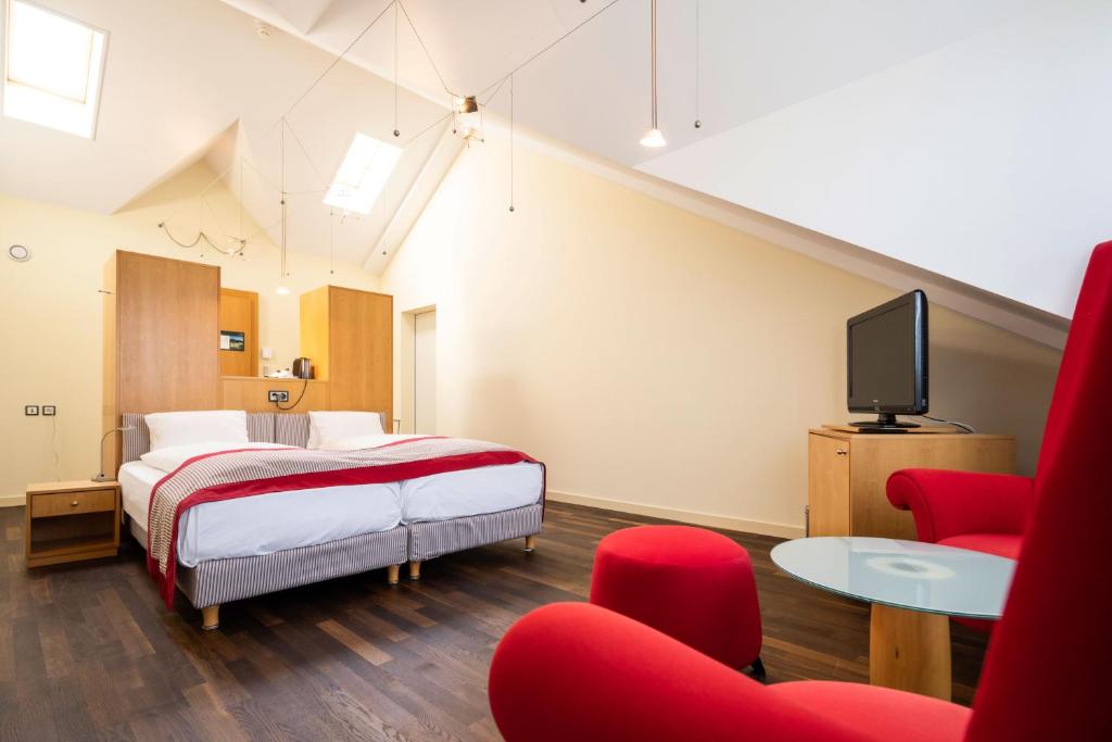 TV a/nebo společenská místnost v ubytování Hotel Seeburg