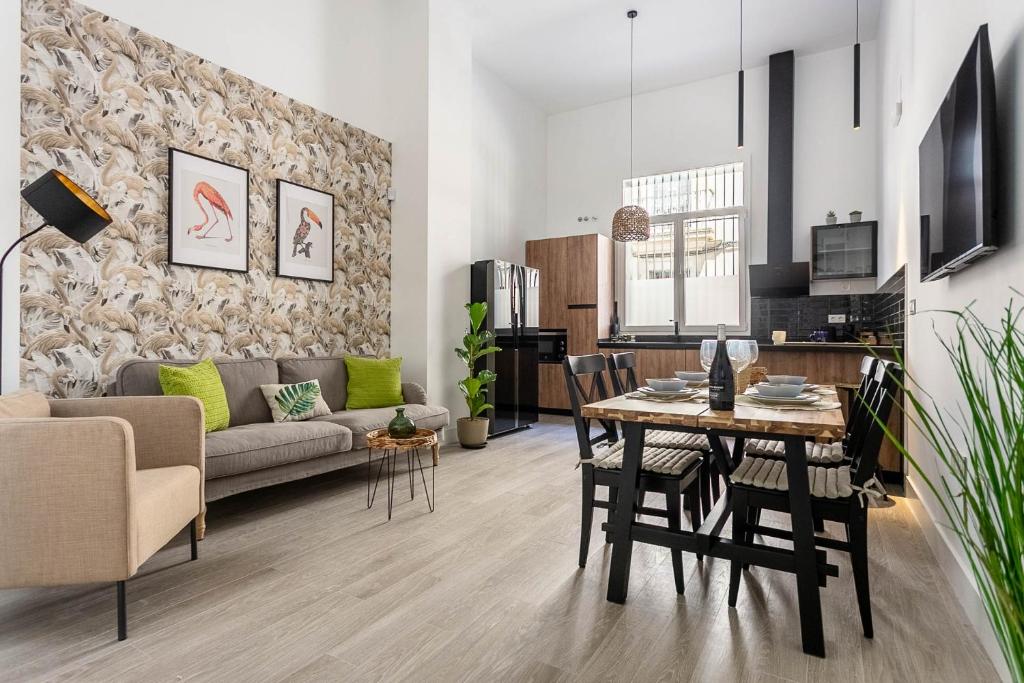 Televízia a/alebo spoločenská miestnosť v ubytovaní Maravilloso loft dúplex casco histórico