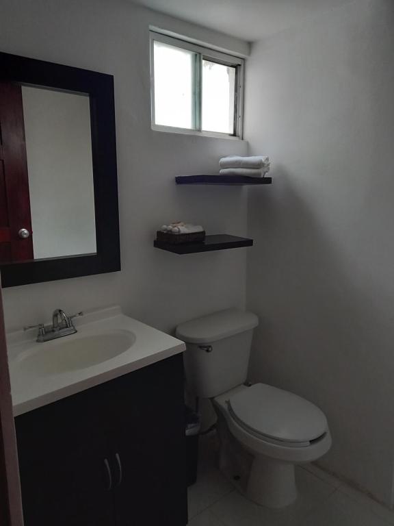 Koupelna v ubytování Toca Madera