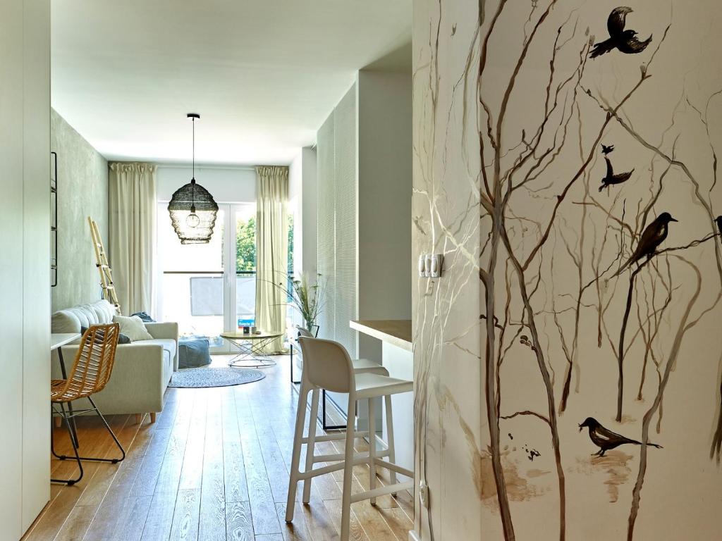 Posezení v ubytování About Art Apartments