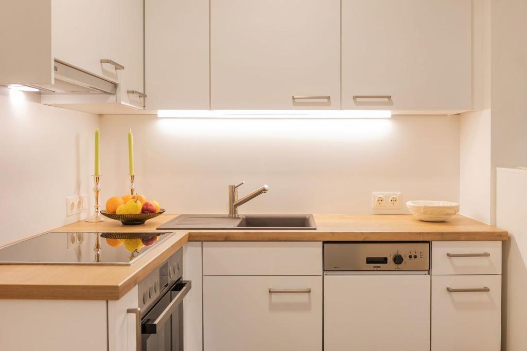 Kuchyňa alebo kuchynka v ubytovaní Mandelbaum Ferienwohnung